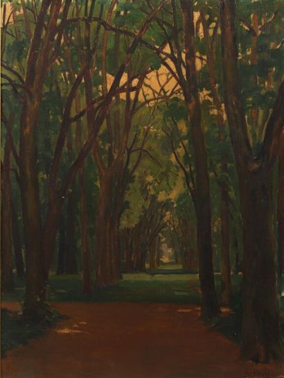 G. PAVIS.
Une allée du Grand Trianon.
Huile...