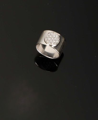 DINH VAN. 
Large ring forming a white gold...
