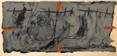 Antoni TAPIES (1923-2012).
Orange and gray,...