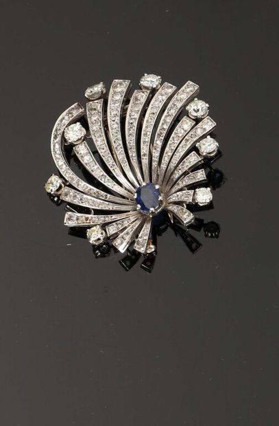 Halley's comet corsage brooch in 950‰ platinum...