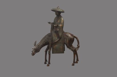 JAPAN. 
Bronze proof with brown patina and...