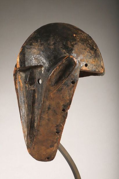 Helmet mask with triangular face pierced...