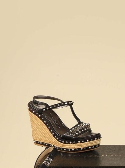 PHILIPP PLEIN.
Pair of wedge sandals with...