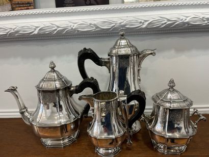 Silver tea and coffee set (800/1000th), including...