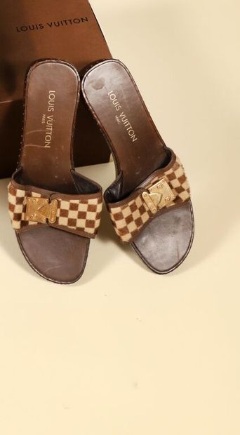 LOUIS VUITTON. 
Pair of Damier sauvage sandals,...