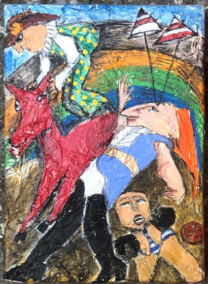 Chris BESSER (née en 1940).
Circus V, [2008].
Acrylique...