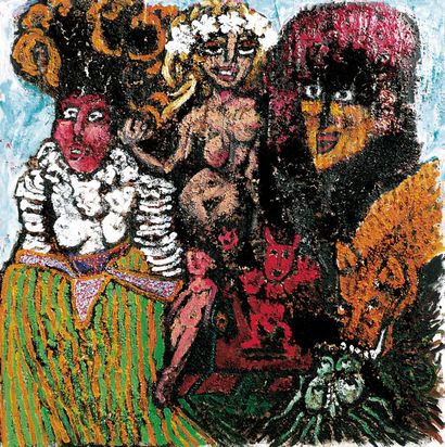 Chris BESSER (née en 1940).
[Señoras, 2008].
Acrylique...