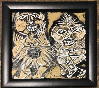 Chris BESSER (née en 1940).
[Pochoir 3, 2010].
Peinture...