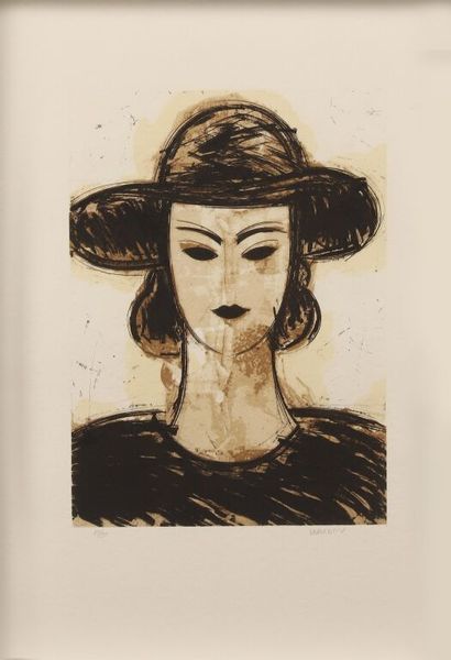 Manolo VALDES (born 1942). 
Woman with hat,...