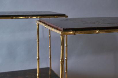 * MAISON BAGUÈS.
Paire de tables d'appoint...