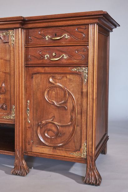Nancy School, circa 1900.
Three-door, two-drawer...
