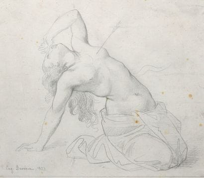 Eugène DEVÉRIA (1805-1865).
Niobide blessée...
