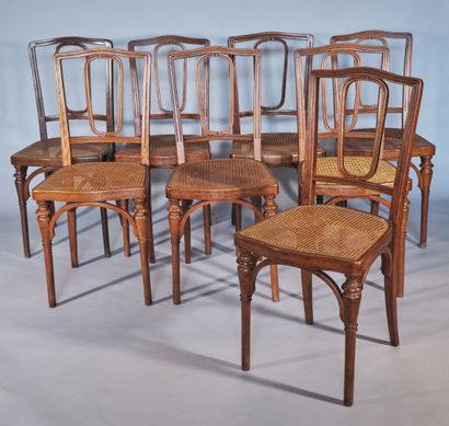 J. J. KOHN & THONET.
Suite of eight varnished...