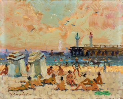 Pierre BOUDET (1915-2010).
Plage de Deauville,...