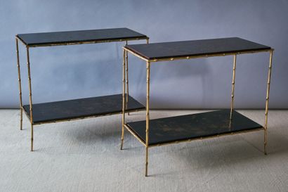 * MAISON BAGUÈS.
Paire de tables d'appoint...