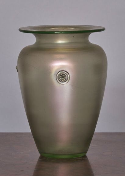 Attributed to LOETZ BOHÊME. 
Green-tinted...