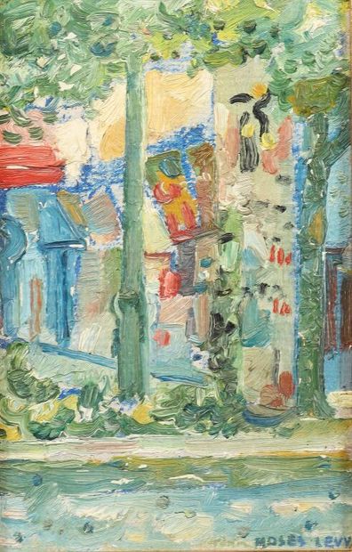 Moses LEVY (1885-1968).
Rue.
Huile sur carton....