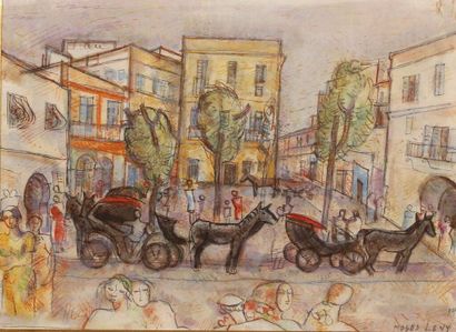Moses LEVY (1885-1968).
Place de village...