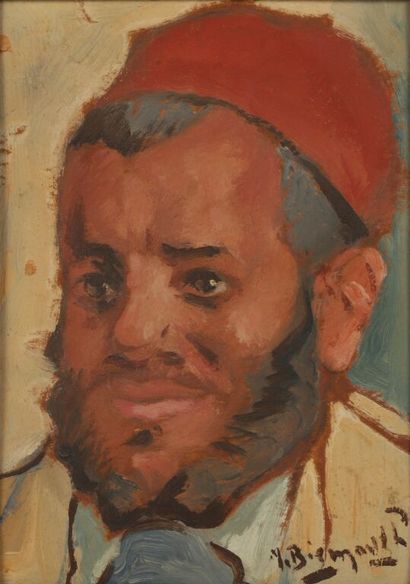 Maurice BISMOUTH (1881-1965).
Portrait. 
Gouache...