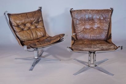 Sigurd RESSEL (1920-2010).
Paire de fauteuils...