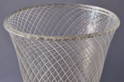 * MURANO.
Cylindrical flared vase and bulbous...