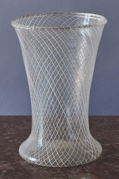 * MURANO.
Cylindrical flared vase and bulbous...