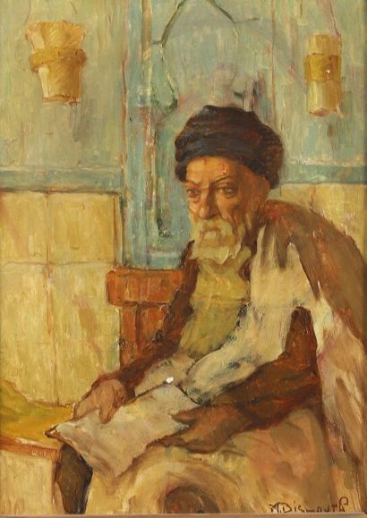 Maurice BISMOUTH (1881-1965).
Homme assis...