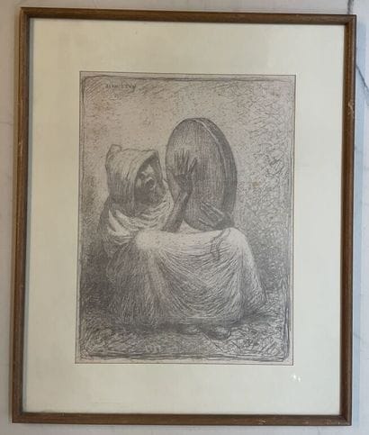Alphonse LEVY (1843-1918).
Le tambourin.
Lithographie....