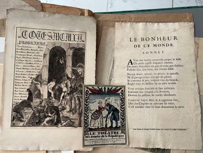 [Varia]. Ensemble de gravures, affiches,...