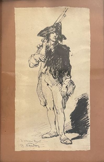 Bernard NAUDIN (1876-1946). 
Soldat. 
Encre....