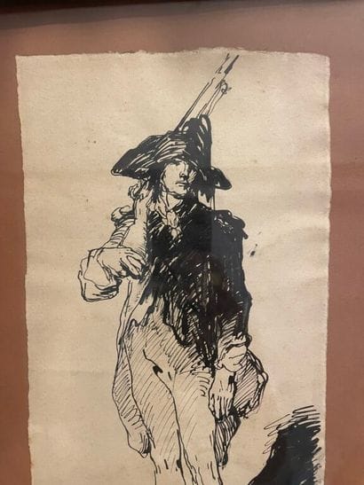 Bernard NAUDIN (1876-1946). 
Soldat. 
Encre....