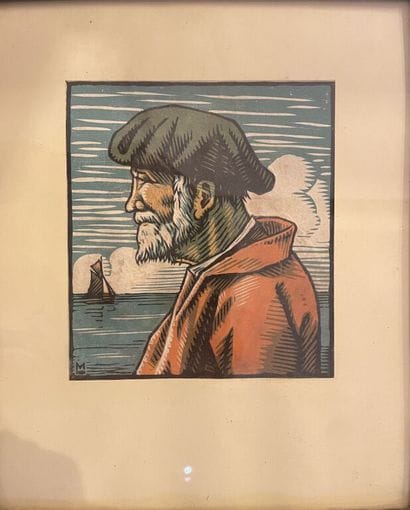 Louis MOREAU (1883-1956). 
Couple de vieux...