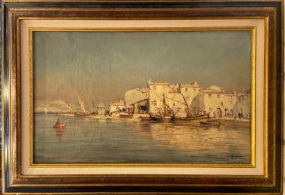 MALFROY.
Les Martigues.
Huile sur toile.
Signée...