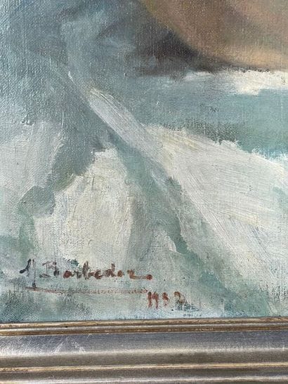 Madeleine BARBEDOR (1905-2001). 
Nu sur un...