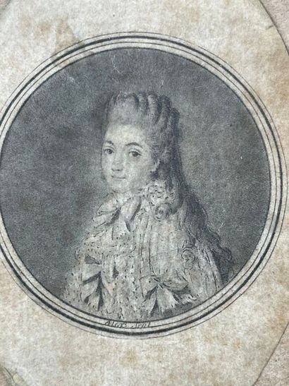 - ALIX (1762-1817). 
Portrait en médaillon...