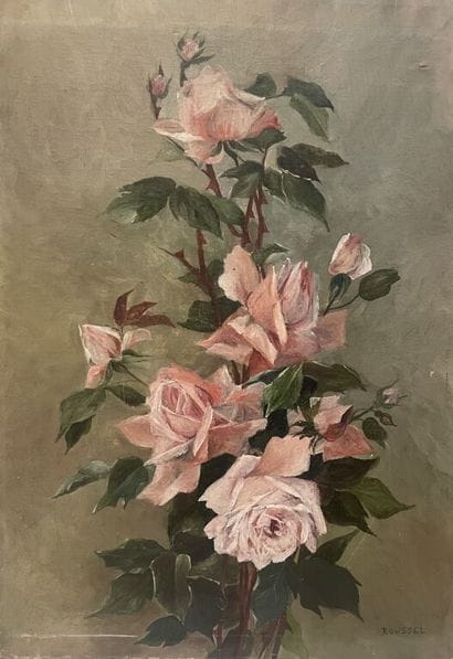 École du XXe siècle. 
Rosier. 
Huile sur...
