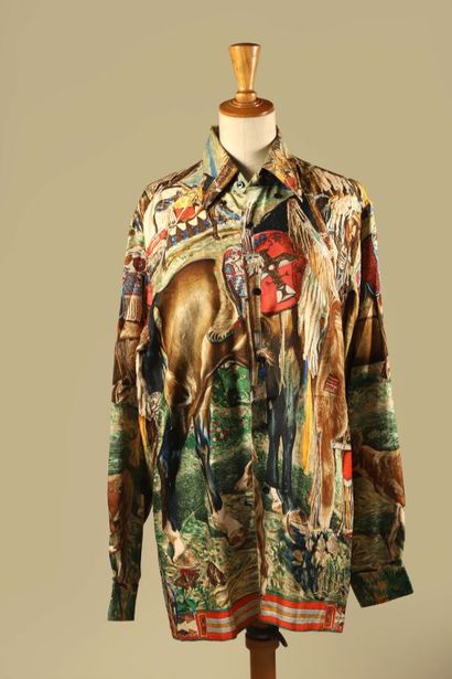 HERMÈS (Made in France).
Chemise collector,...