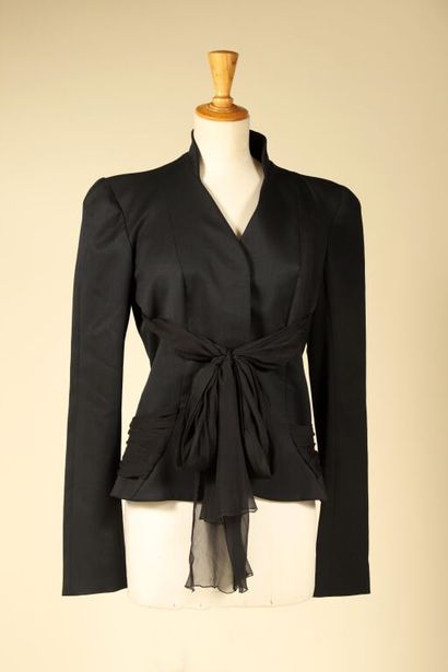 JOHN GALLIANO.
Veste droite noire, en coton...