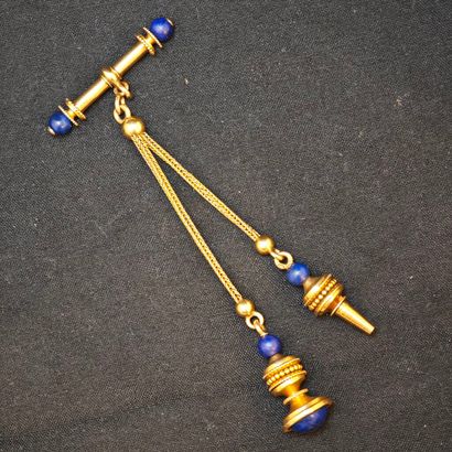 Chaîne giletière de clef de montre de gousset...