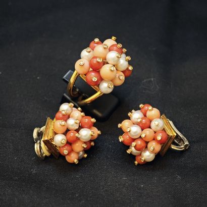 ZENDRINI. 
Demi-parure en or jaune 750‰ composée...