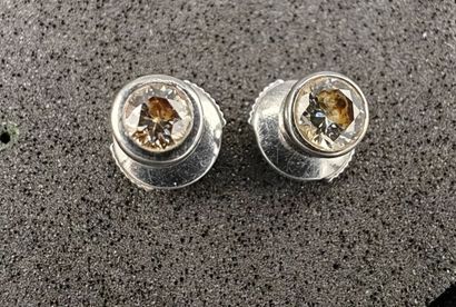 Paire de boutons d'oreilles en or gris 750‰,...