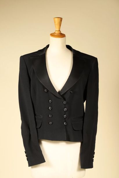 EMPORIO ARMANI.
Veste de smoking noire, col...