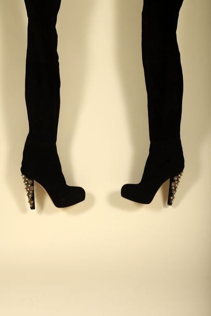BRIANATWOOD.
Paire de cuissardes en daim...