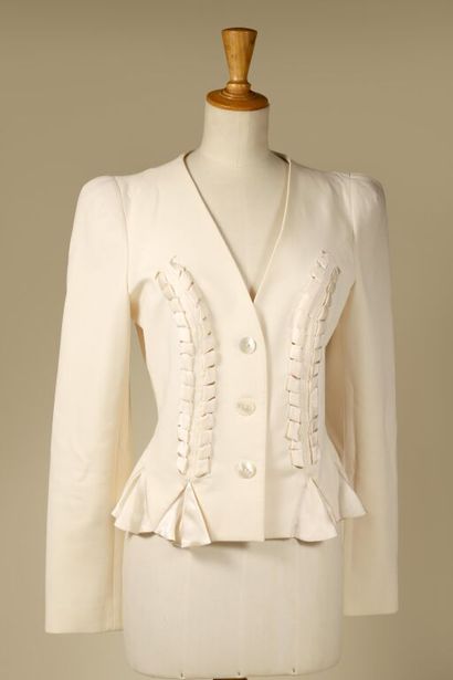 JOHN GALLIANO. 
Veste droite noire, en coton...