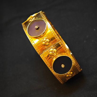 Bracelet articulé en or jaune 750‰ à maillons...