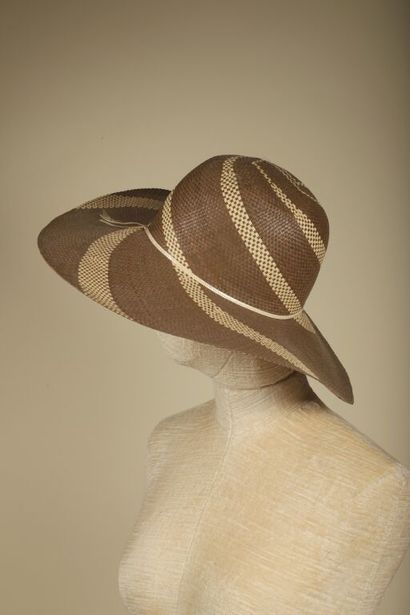 Lot de 4 chapeaux en paille naturelle et...