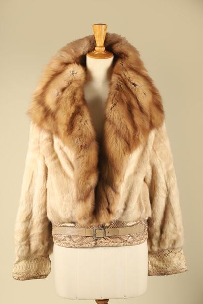 Blouson court en vison (Mustela Vison) ras...