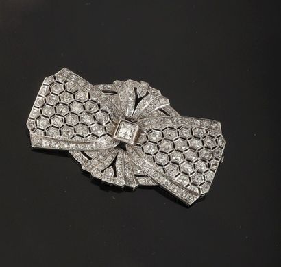 Grande broche de corsage en platine 950 ‰...