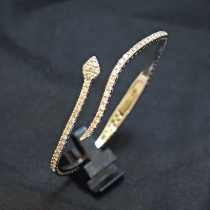 Bracelet serpent en or gris 750‰ croisé,...