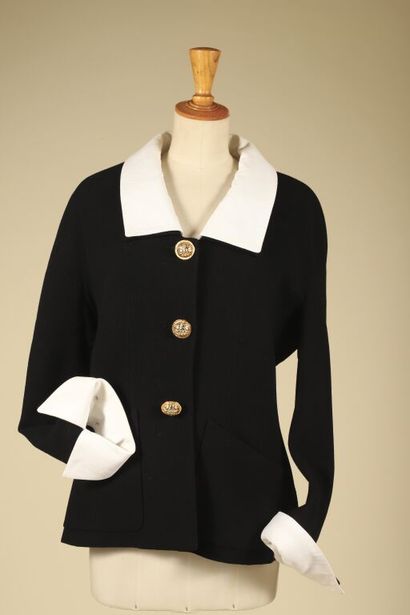 CÉLINE PARIS.
Veste noire et blanche, en...